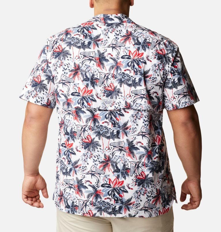 Men's Columbia PFG Trollers Best Short Sleeve Shirts Flower | Plus Size CA-VA61L